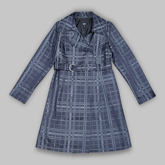 Mossimo Jackets & Blazers - Mossimo Black Plaid Belted Trench Coat – Women’s Medium